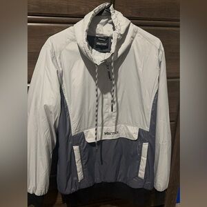 Marmot Gray and White Hooded Jacket